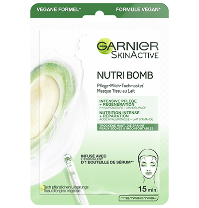 gesichtspflege gesichtspflege marken hydrabomb garnier nutri bomb pflege milch tuchmaske mandelmilch